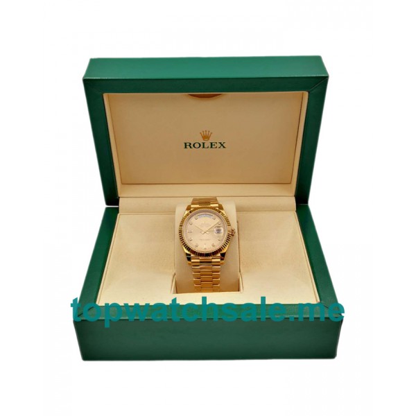 UK Top Quality Replica Rolex Day-Date II 218238 41MM KW Yellow Gold Champagne Dial Swiss 3255