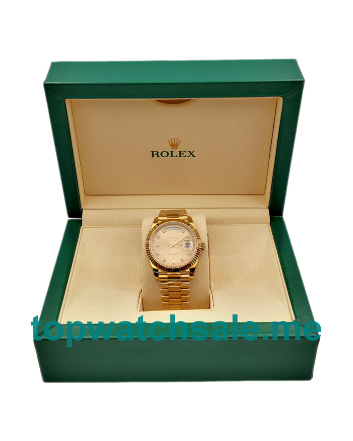 UK Top Quality Replica Rolex Day-Date II 218238 41MM KW Yellow Gold Champagne Dial Swiss 3255