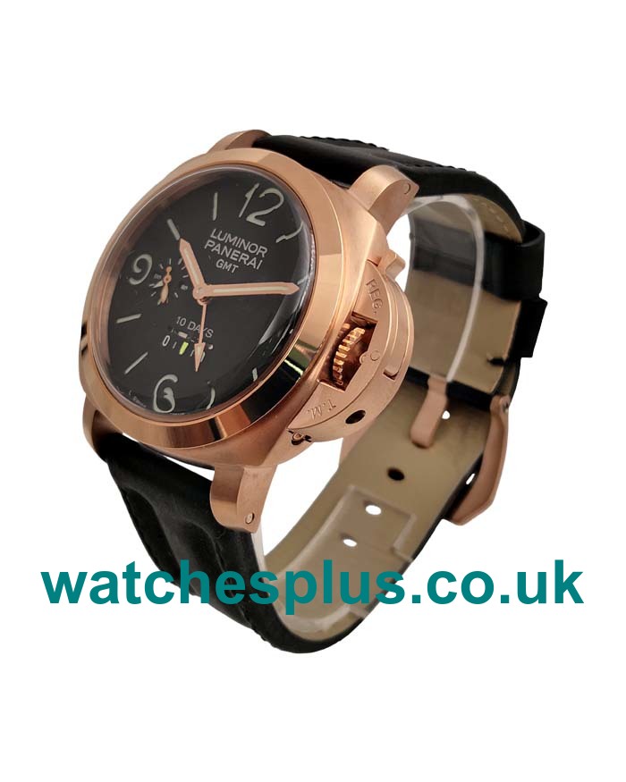 UK Luxury Fake Panerai Luminor PAM 00576 With Black Dials Rose Gold Cases Online