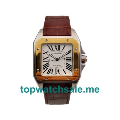 UK Best Quality Cartier Santos 100 W20107X7 Replica Watches With White Dials For Sale