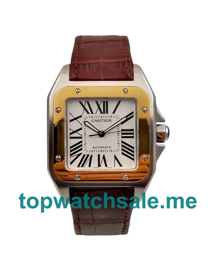 UK Best Quality Cartier Santos 100 W20107X7 Replica Watches With White Dials For Sale