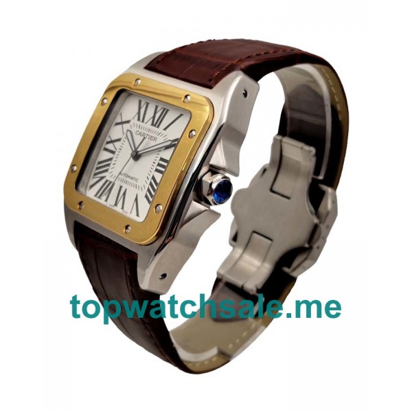 UK Best Quality Cartier Santos 100 W20107X7 Replica Watches With White Dials For Sale