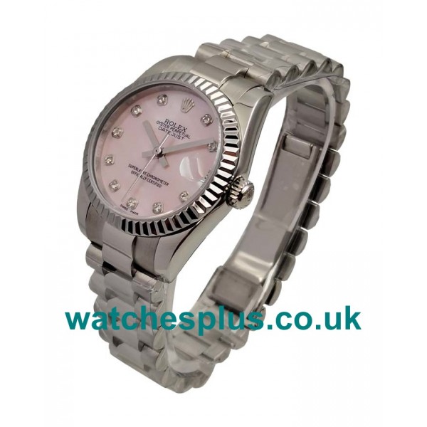 UK Best 1:1 Rolex Datejust 178274 Replica Watches With Pink Dials For Women