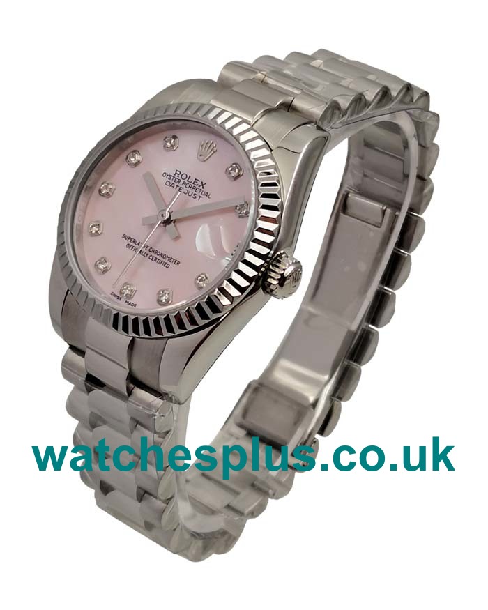 UK Best 1:1 Rolex Datejust 178274 Replica Watches With Pink Dials For Women