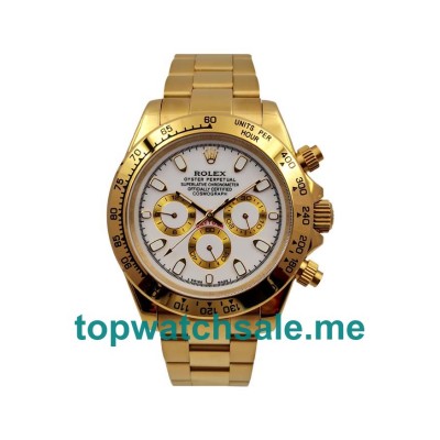 UK Luxury 1:1 Rolex Daytona 116508 Replica Watches With White Dials And Gold Cases For Sale