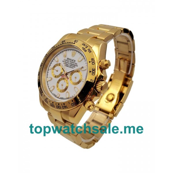 UK Luxury 1:1 Rolex Daytona 116508 Replica Watches With White Dials And Gold Cases For Sale