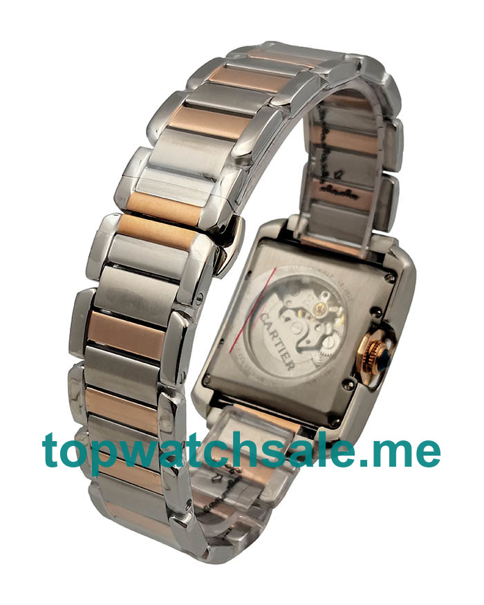 UK Perfect Cartier Tank Anglaise WT100025 Replica Watches With Silver Dials For Women