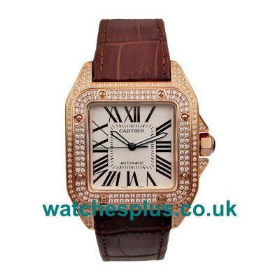 UK Top Quality Cartier Santos WM502151 Replica Watches With White Dials For Sale