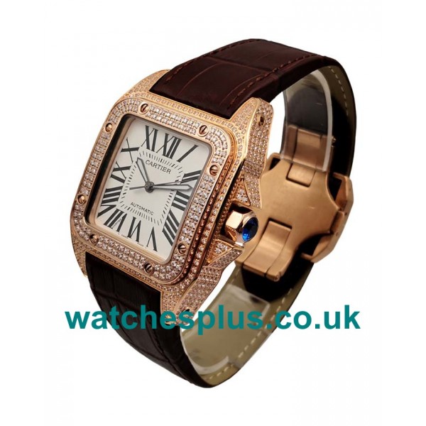 UK Top Quality Cartier Santos WM502151 Replica Watches With White Dials For Sale