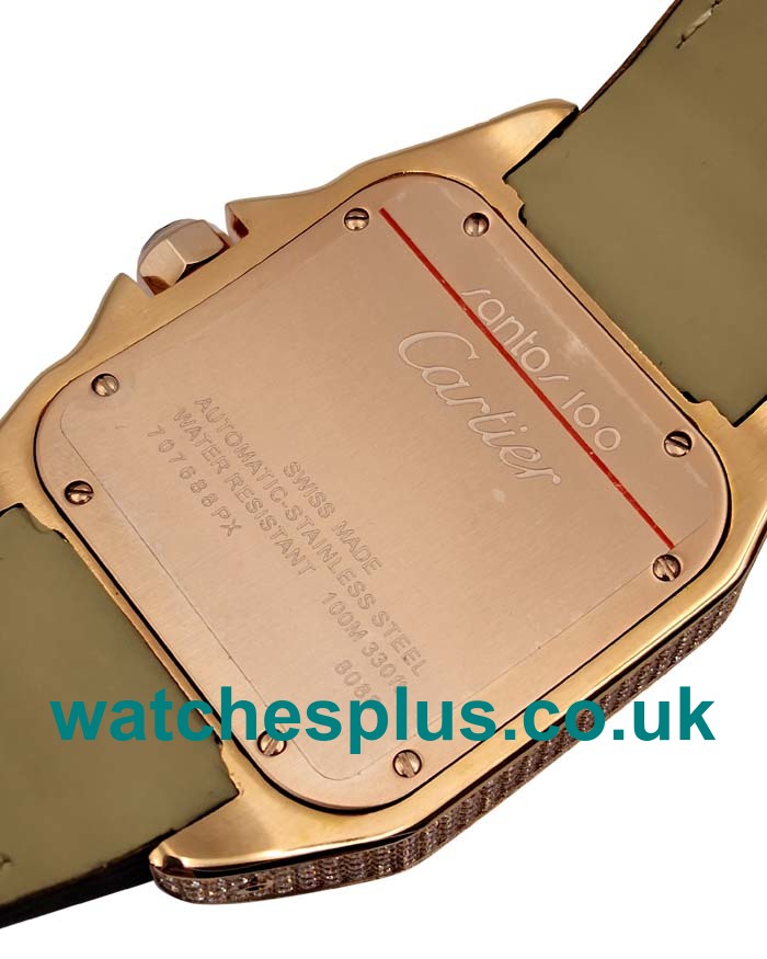 UK Top Quality Cartier Santos WM502151 Replica Watches With White Dials For Sale