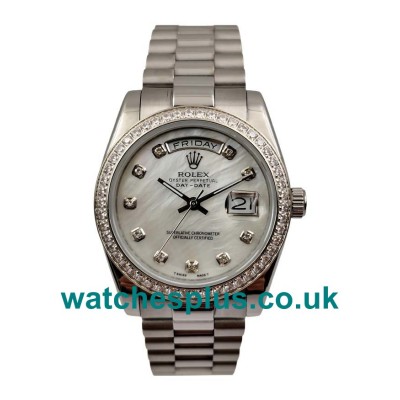 AAA Quality Rolex Day-Date 118346 Fake Watches With White Mother-Of-Pearl Dials Online