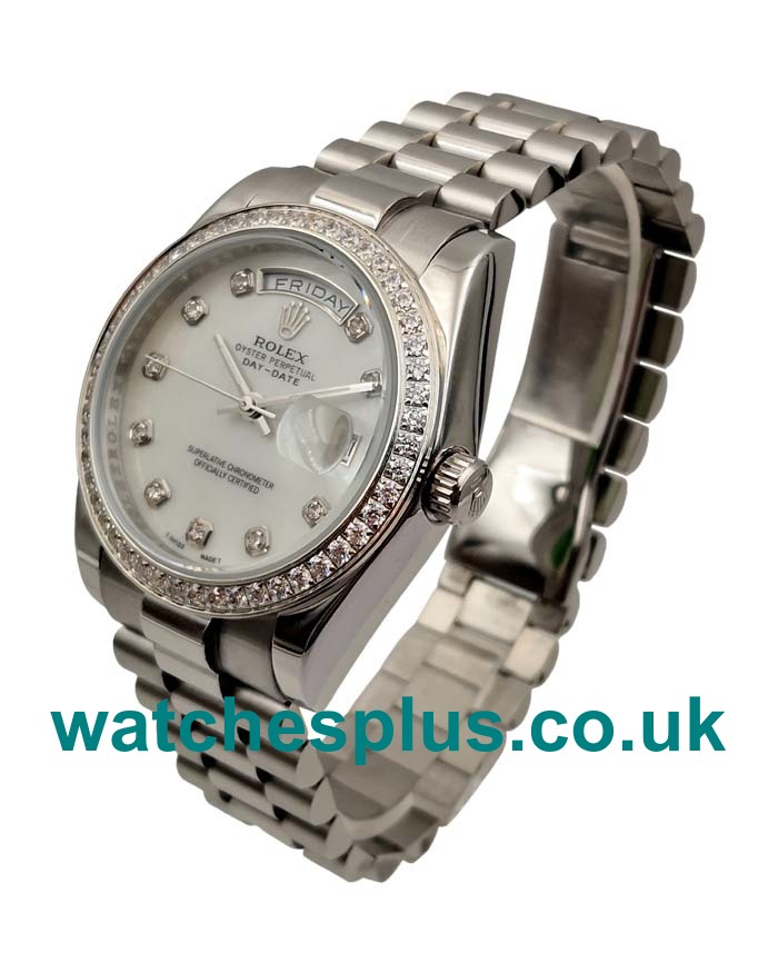 AAA Quality Rolex Day-Date 118346 Fake Watches With White Mother-Of-Pearl Dials Online