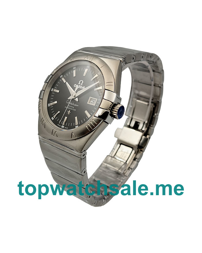 UK Best 1:1 Omega Constellation 123.10.38.21.01.001 Replica Watches With Black Dials For Men