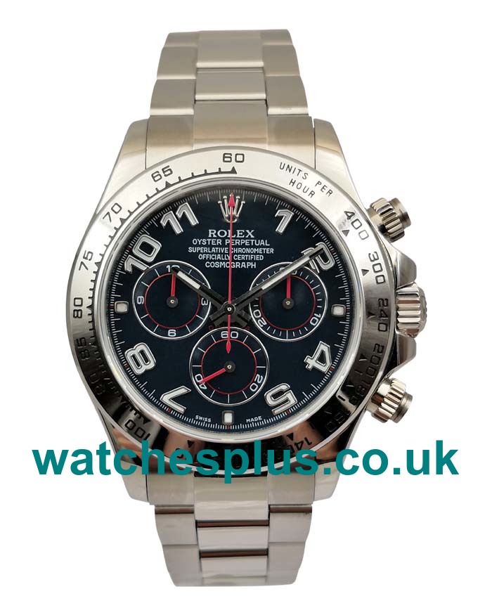 UK Best 1:1 Rolex Daytona 116509 Replica Watches With Blue Dials For Men