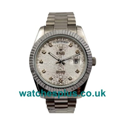 UK Automatic Rolex Day-Date 118239 Replica Watches With White Dials For Men