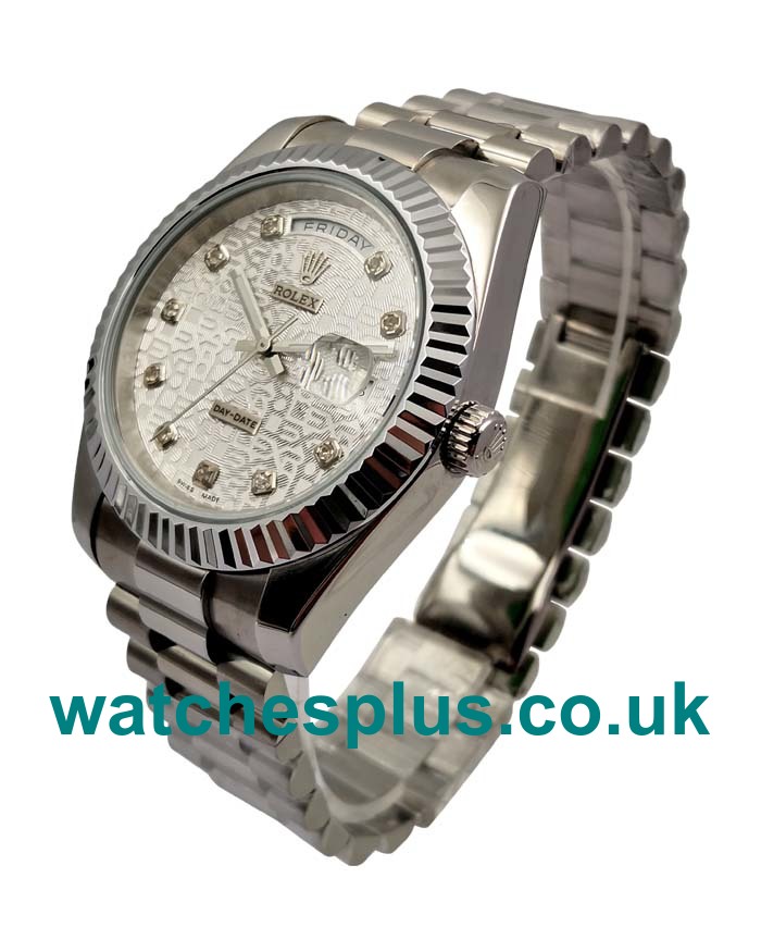 UK Automatic Rolex Day-Date 118239 Replica Watches With White Dials For Men