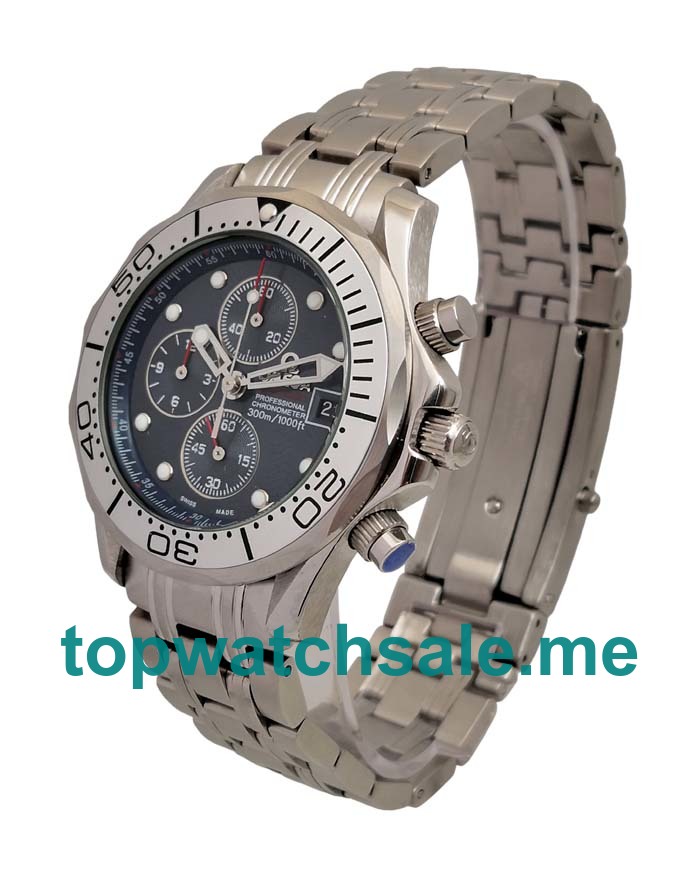 UK Best 1:1 Replica Omega Seamaster Chrono Diver 2598.80.00 With Blue Dials And Steel Cases Online