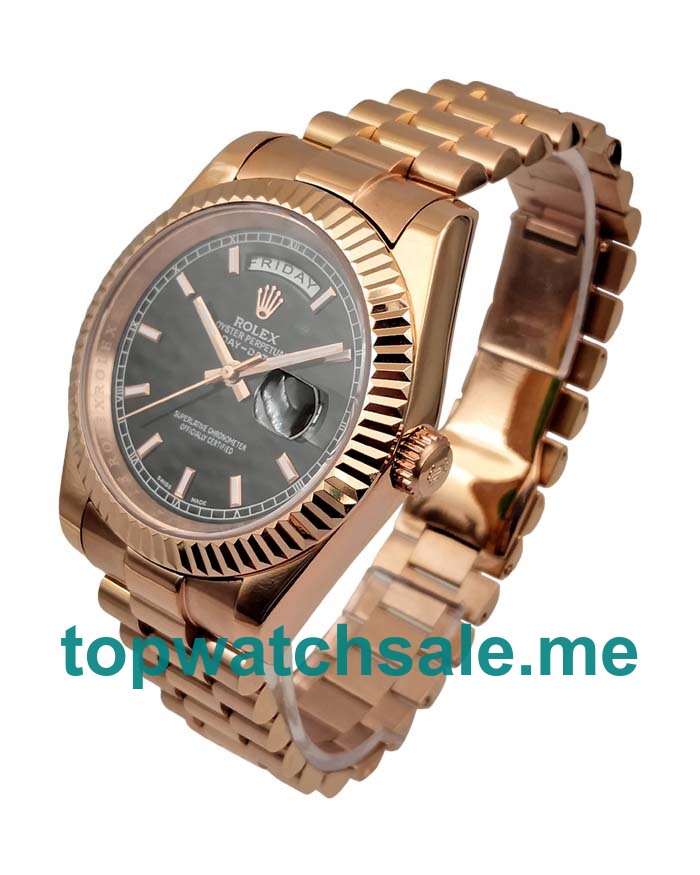 UK Cheap Rolex Day-Date II 218235 Replica Watches With Black Dials For Sale