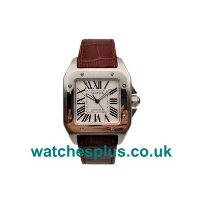 UK Best Cartier Santos 100 W20106X8 Replica Watches With White Dials For Men