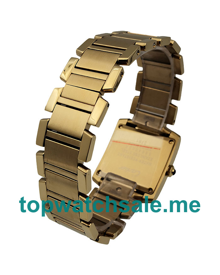 UK Swiss Made Fake Cartier Tank Francaise W50001R2 With Silver Dials Gold Cases For Sale