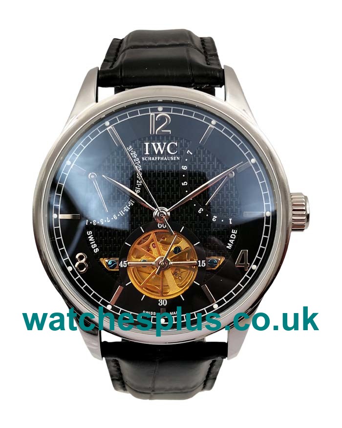 UK Best 1:1 Fake IWC Replica Portugieser With Black Dials And Steel Cases For Men