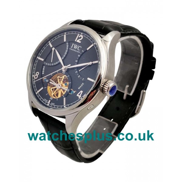 UK Best 1:1 Fake IWC Replica Portugieser With Black Dials And Steel Cases For Men