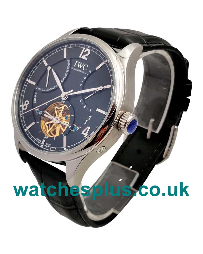 UK Best 1:1 Fake IWC Replica Portugieser With Black Dials And Steel Cases For Men