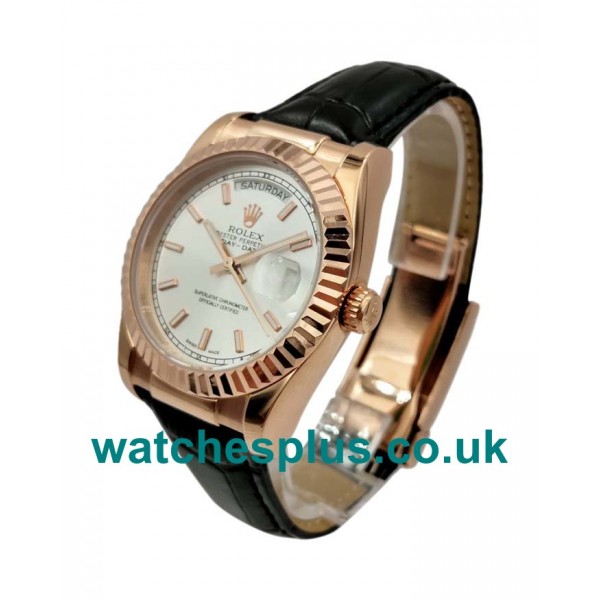 UK Perfect Rolex Day-Date 118135 Replica Watches With Silver Dials For Sale