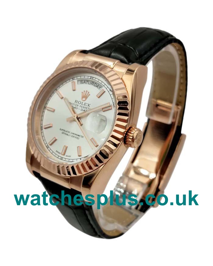 UK Perfect Rolex Day-Date 118135 Replica Watches With Silver Dials For Sale