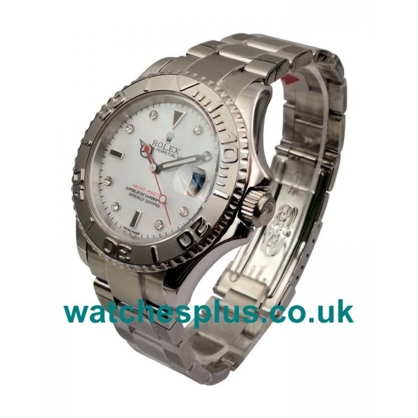 UK Best 1:1 Rolex Yacht-Master 116622 Replica Watches With White Dials For Men