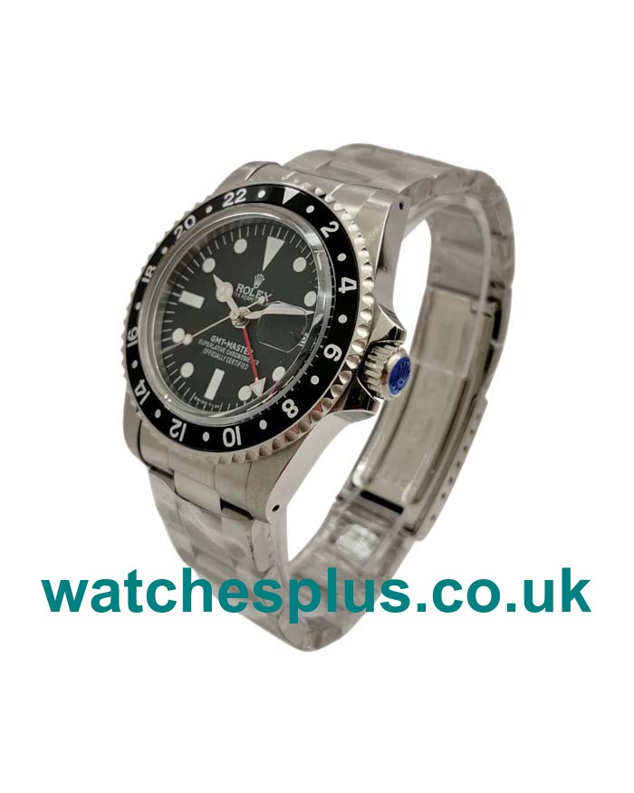 UK Best Quality Replica Rolex GMT-Master 16750 With Black Dials And Steel Cases For Men