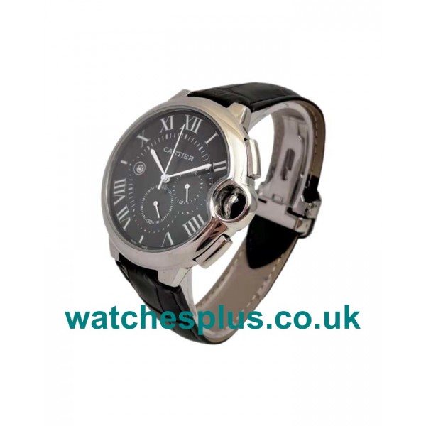 UK Best Quality Cartier Ballon Bleu W6920052 Replica Watches With Black Dials For Men