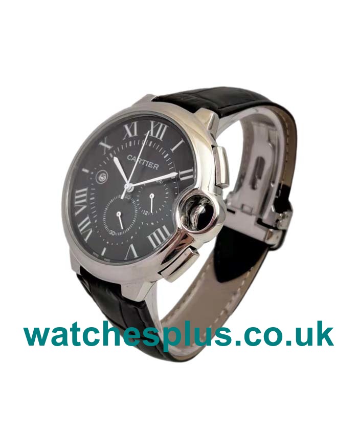 UK Best Quality Cartier Ballon Bleu W6920052 Replica Watches With Black Dials For Men