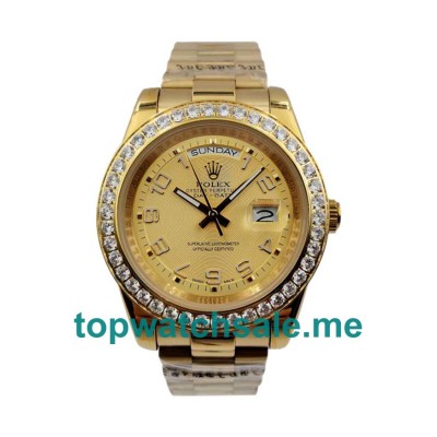 UK Best Quality Rolex Day-Date II 218348 Replica Watches With Champagne Dials For Sale