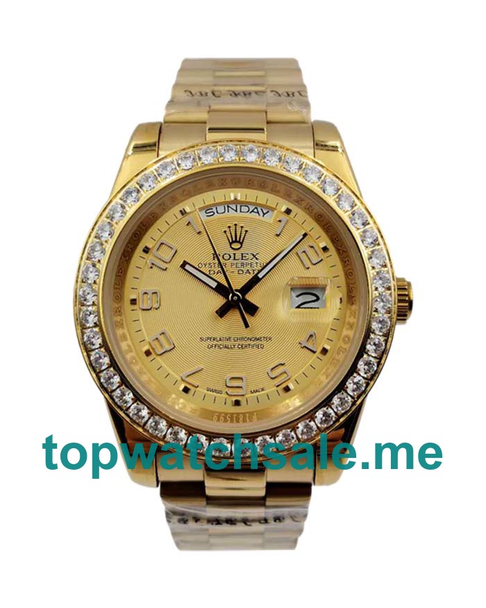 UK Best Quality Rolex Day-Date II 218348 Replica Watches With Champagne Dials For Sale