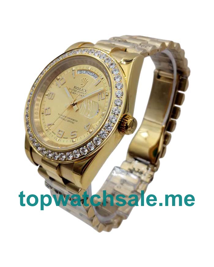 UK Best Quality Rolex Day-Date II 218348 Replica Watches With Champagne Dials For Sale