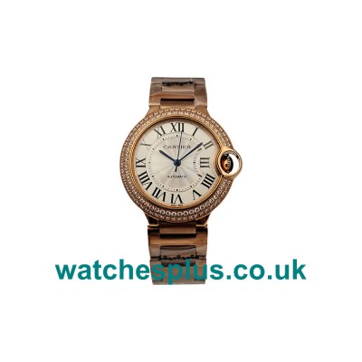 UK Top Swiss Cartier Ballon Bleu WE9005Z3 Replica Watches With Silver Dials Diamonds Bezels