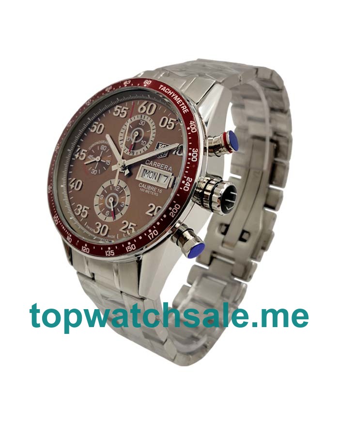 UK Perfect Fake TAG Heuer Carrera CV2A12.FC6236 Watches With Brown Dials For Sale