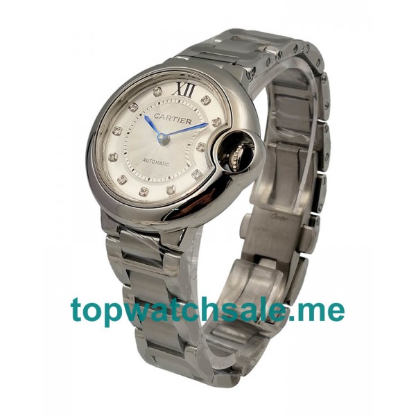 UK Best 1:1 Replica Cartier Ballon Bleu WE902074 With Silver Dials For Women