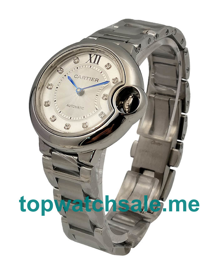 UK Best 1:1 Replica Cartier Ballon Bleu WE902074 With Silver Dials For Women