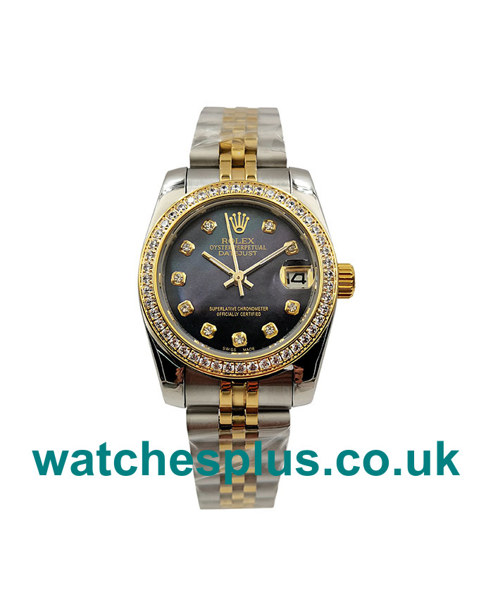 Best 1:1 Rolex Datejust 178383 Replica Watches With Black Mother-Of-Pearl Dials For Sale