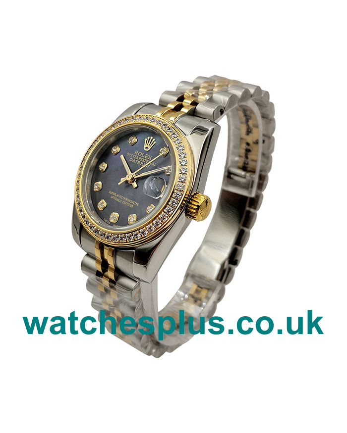 Best 1:1 Rolex Datejust 178383 Replica Watches With Black Mother-Of-Pearl Dials For Sale