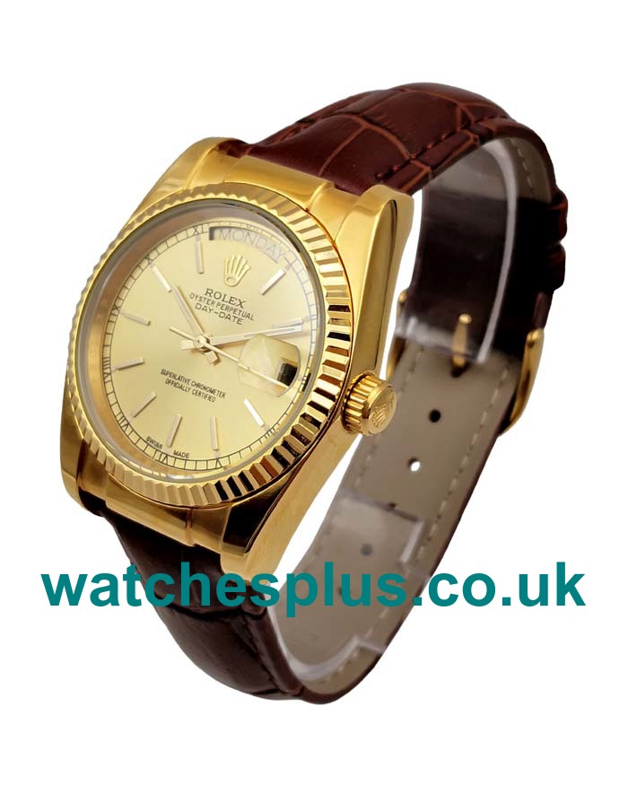 Best 1:1 Rolex Day-Date 18038 Fake Watches With Champagne Dials Online