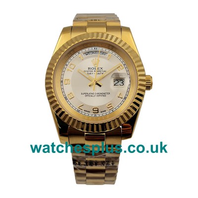 UK Perfect Rolex Day-Date II 218238 Replica Watches With Ivory Dials For Sale