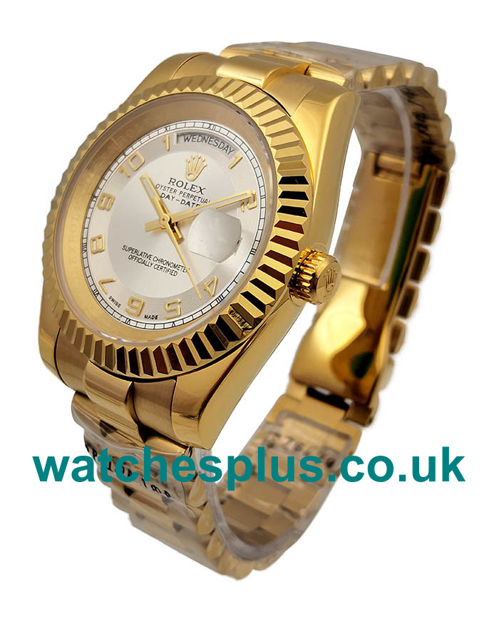 UK Perfect Rolex Day-Date II 218238 Replica Watches With Ivory Dials For Sale