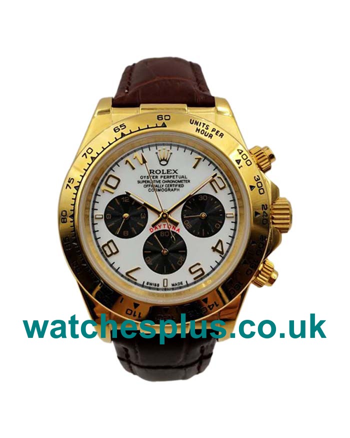 High Quality 40 MM Rolex Daytona 116518 Fake Watches With White Dials For Men