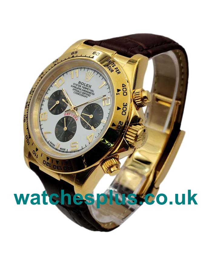 High Quality 40 MM Rolex Daytona 116518 Fake Watches With White Dials For Men