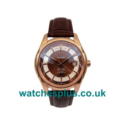 UK Perfect Omega De Ville Hour Vision 431.63.41.21.13.001 Replica Watches With Brown Dials For Men