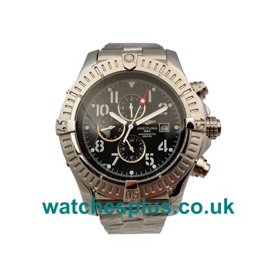 UK Swiss Replica Breitling Chrono Avenger E13360 Black Dial Titanium Bracelet