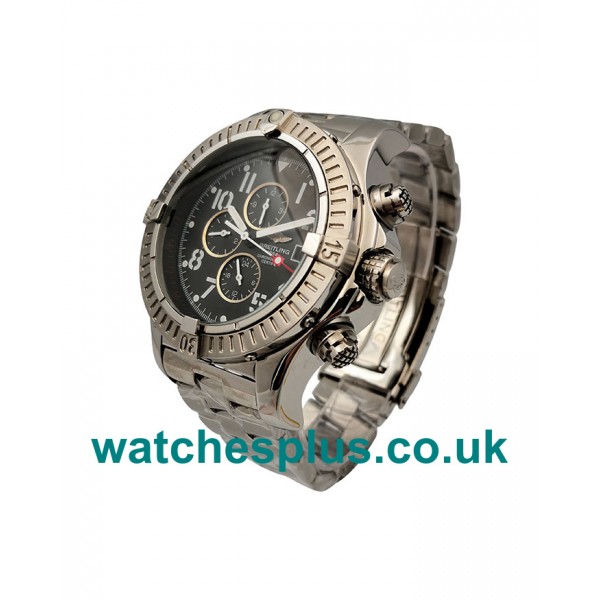 UK Swiss Replica Breitling Chrono Avenger E13360 Black Dial Titanium Bracelet